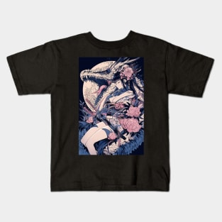 Geisha and Dragon 7817 Kids T-Shirt